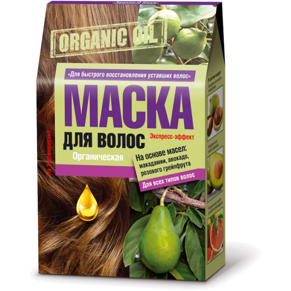 Fito cosmetic органична маска за коса с макадамия 3х30мл Organic Oil