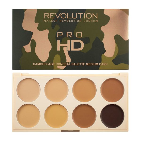 Makeup Revolution палитра коректор Pro HD Camouflage Medium Dark 8 цвята