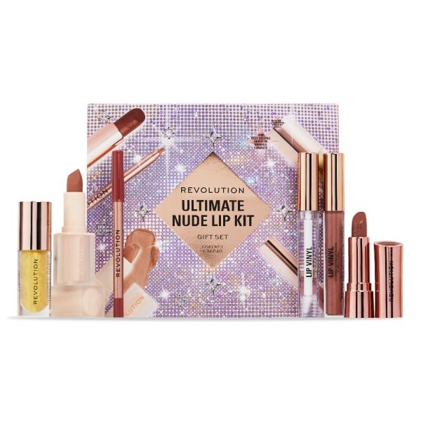 Makeup Revolution подаръчен грим комплект Ultimate Nude Lip Kit