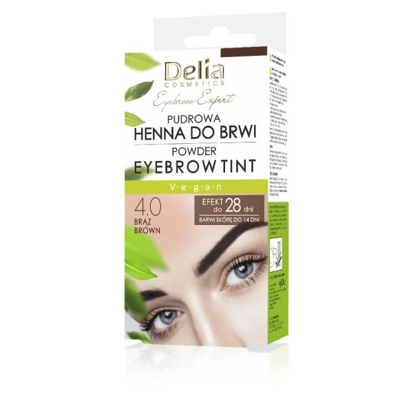 Delia комплект къна за вежди 4.0 кафява Eyebrow Tint